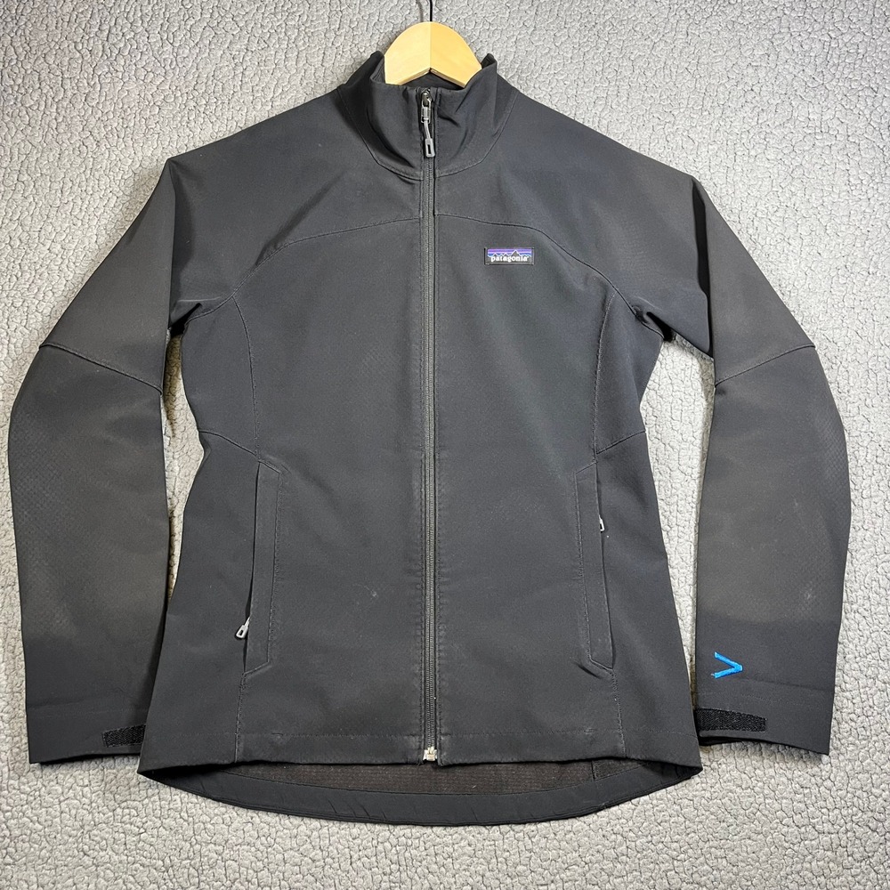 Patagonia Adze‎ Softshell Jacket Womens Small Black Full Zip Windproof 83530